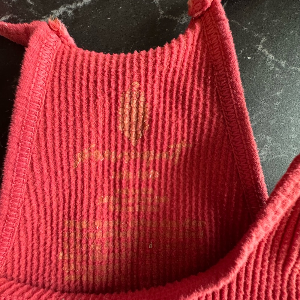 Free People Ribbed Bralette Red - Picture 2 of 3